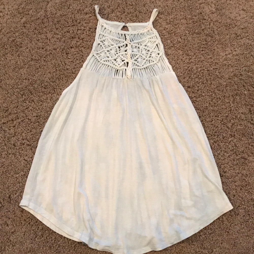 blue and white tank